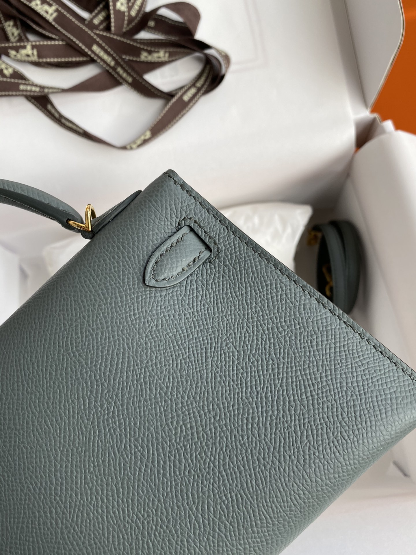 Hermes Kelly Mini II Bag 19CM In Vert Amande Epsom Leather